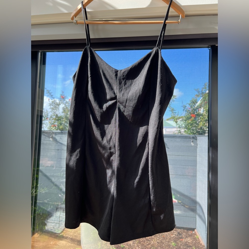 Zara Camisole Romper in black. Size large.